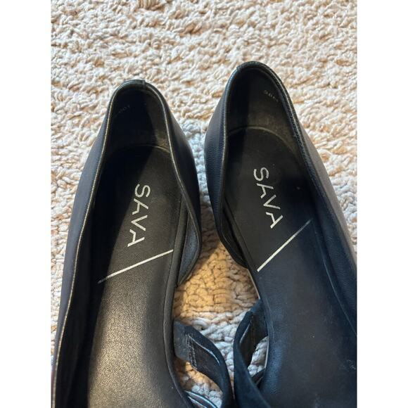 Sava by Anthropologie black leather flats sz 8 - Picture 6 of 9